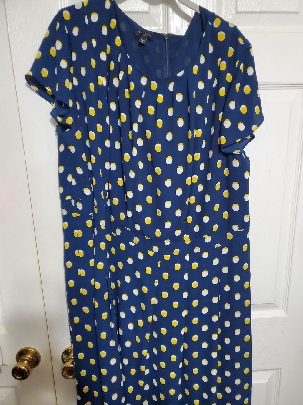 Talbots Navy Dress with White Polka Dots